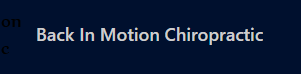 Back In Motion Chiropractic